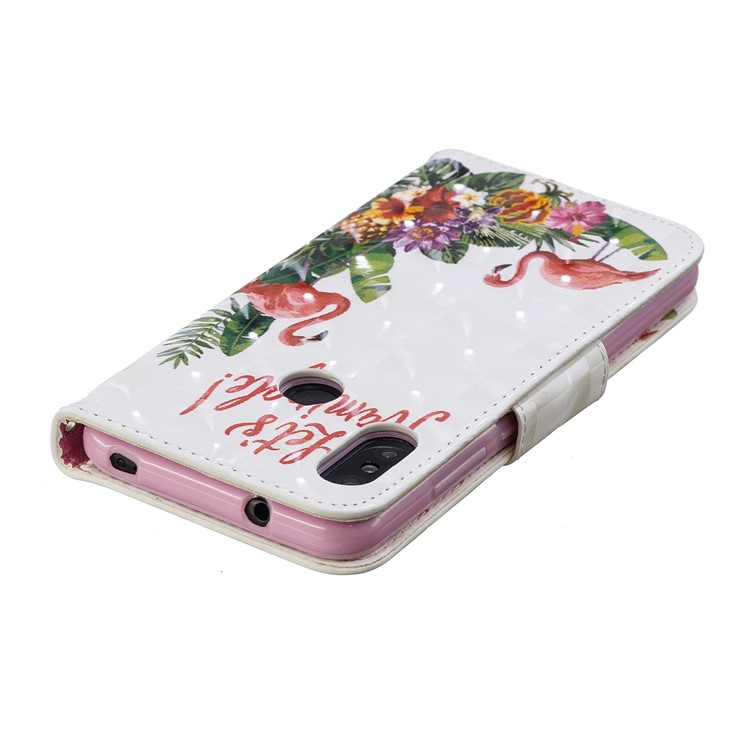 Patterned Light Spot Decor Leather Stand Phone Shell for Xiaomi Mi A2 Lite / Redmi 6 Pro - Flamingo-5