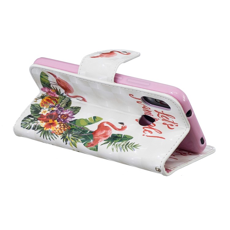 Patterned Light Spot Decor Leather Stand Phone Shell for Xiaomi Mi A2 Lite / Redmi 6 Pro - Flamingo-7
