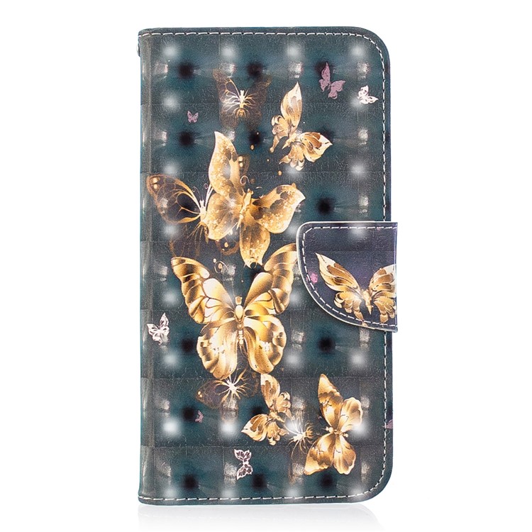 Patterned Light Spot Decor Leather Stand Protective Shell for Xiaomi Mi A2 Lite / Redmi 6 Pro - Flying Butterfly-2