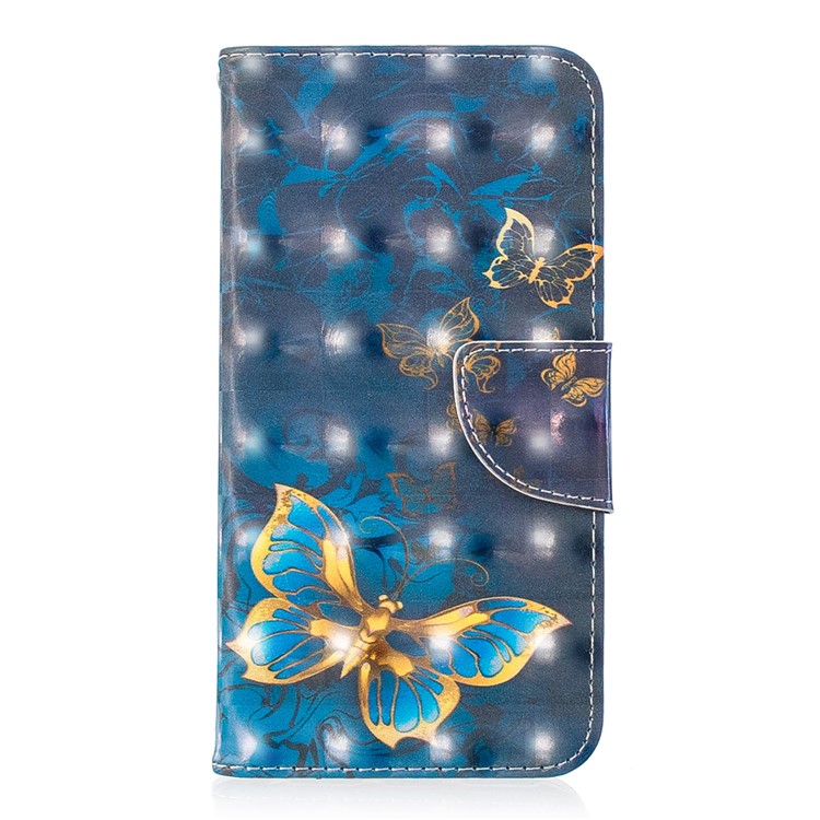 Patterned Light Spot Decor Leather Stand Casing Cover for Xiaomi Mi A2 Lite / Redmi 6 Pro - Blue Butterfly-2