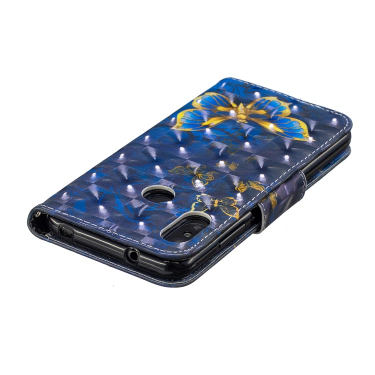 Patterned Light Spot Decor Leather Stand Casing Cover for Xiaomi Mi A2 Lite / Redmi 6 Pro - Blue Butterfly-5
