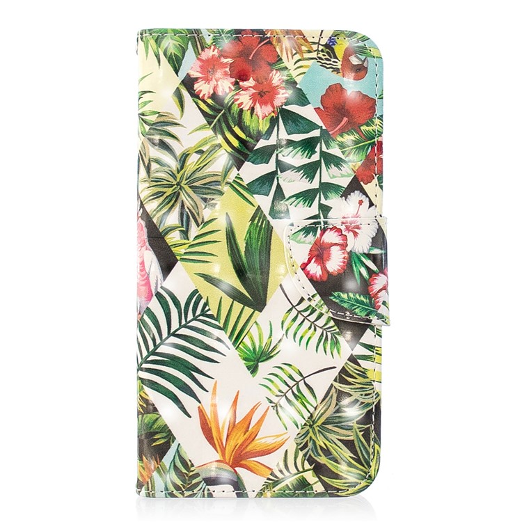 Patterned Light Spot Decor Leather Wallet Cell Phone Shell for Xiaomi Mi A2 Lite / Redmi 6 Pro - Leaves-2