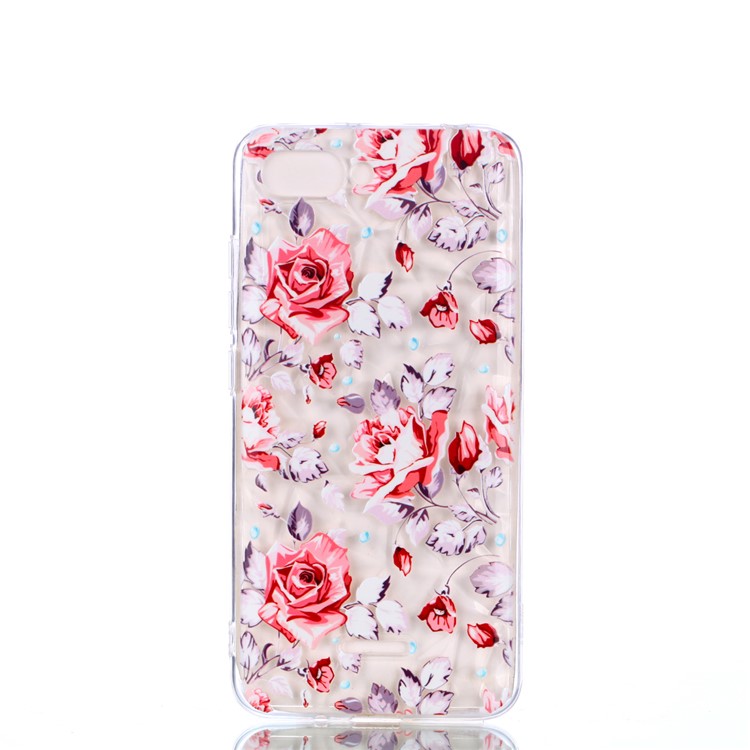 Pattern Printing Embossed 3D Diamond Surface TPU Cover for Xiaomi Redmi 6A - Vivid Flowers-2