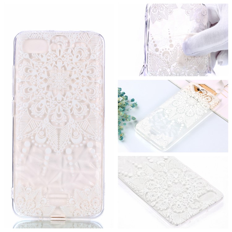 Pattern Printing Embossed 3D Diamond Surface TPU Back Case for Xiaomi Redmi 6A - Mandala Flower-1