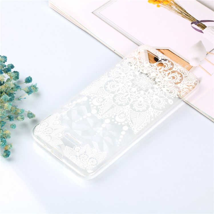 Pattern Printing Embossed 3D Diamond Surface TPU Back Case for Xiaomi Redmi 6A - Mandala Flower-5
