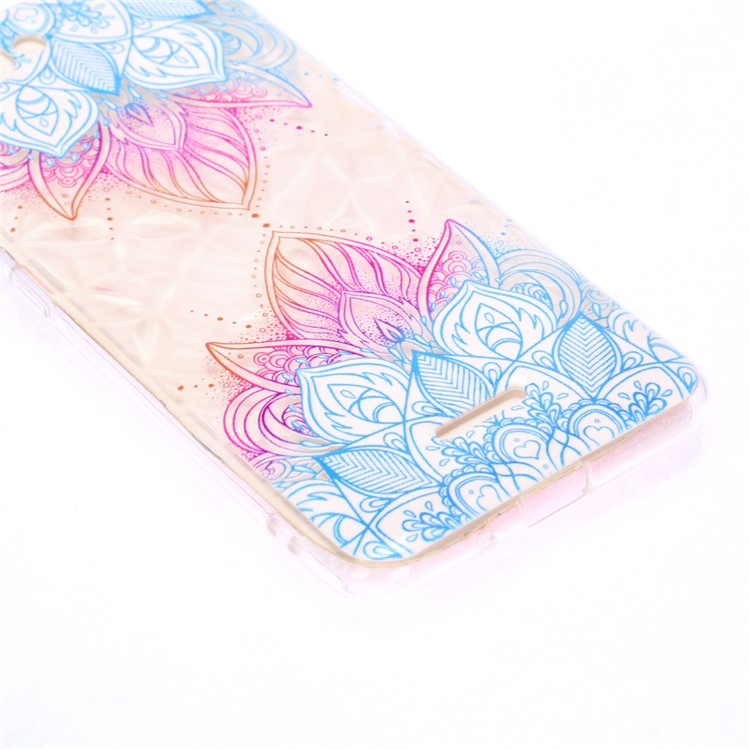 Pattern Printing Embossed 3D Diamond Surface TPU Shell Case for Xiaomi Redmi 6A - Lotus-3