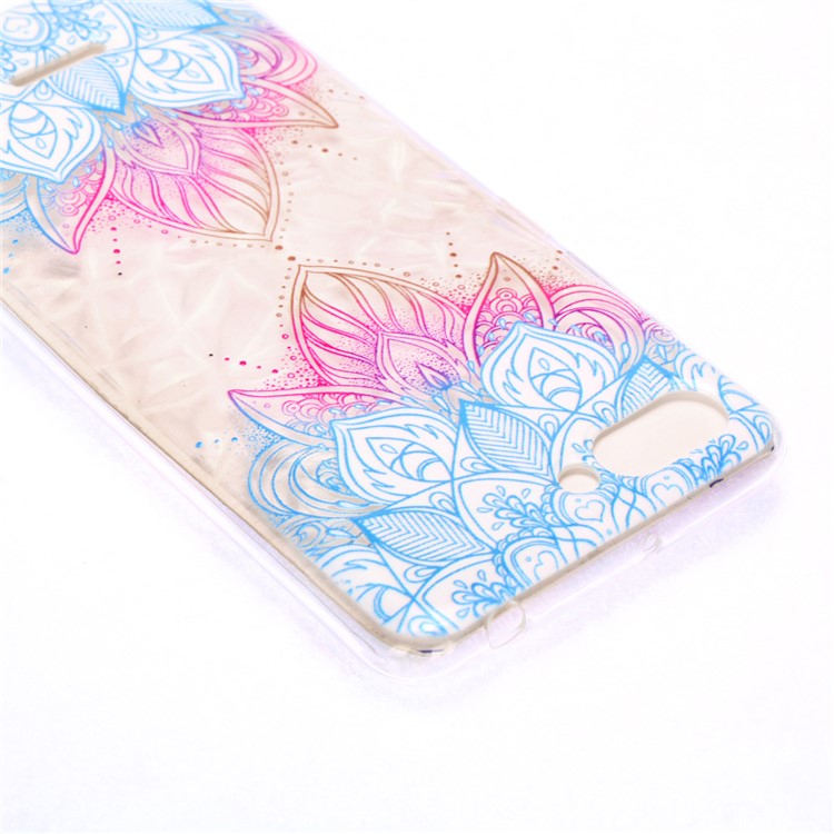 Pattern Printing Embossed 3D Diamond Surface TPU Shell Case for Xiaomi Redmi 6A - Lotus-4