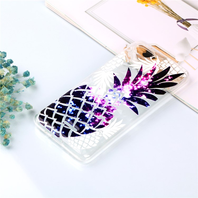 Pattern Printing Embossed 3D Diamond Surface TPU Cell Phone Case for Xiaomi Redmi 6A - Purple Pineapple-5