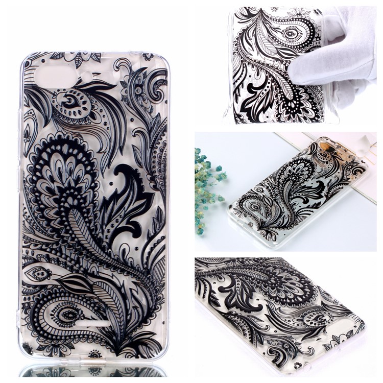 Pattern Printing Embossed 3D Diamond Surface TPU Cover Shell for Xiaomi Redmi 6A - Paisley Pattern-1