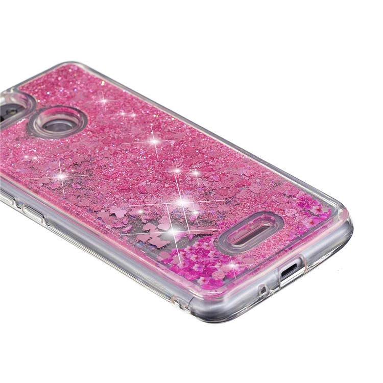 Lentejuelas De Polvo Con Brillo Dinámico Con Diseño De Cubierta De TPU Para Xiaomi Redmi 6 (cámara Dual: 12MP + 5MP) - Flor Rosa-6