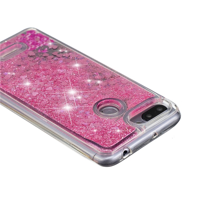 Lentejuelas De Polvo Con Brillo Dinámico Con Diseño De Cubierta De TPU Para Xiaomi Redmi 6 (cámara Dual: 12MP + 5MP) - Flor Rosa-7