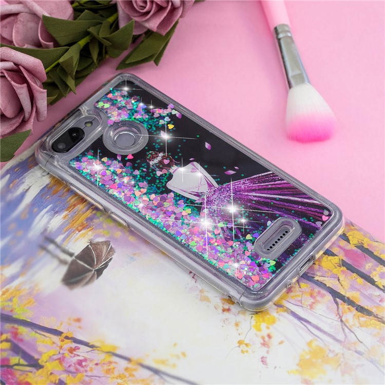 Dynamic Glitter Powder Sequins Patterned TPU Case Cover for Xiaomi Redmi 6 (Dual Camera: 12MP+5MP) - Pretty Girl-7