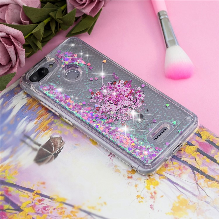 Coque En TPU À Motif De Paillettes De Poudre Dynamique À Motifs Pour Xiaomi Redmi 6 (double Caméra: 12MP + 5MP) - Arbre Fleuri-7