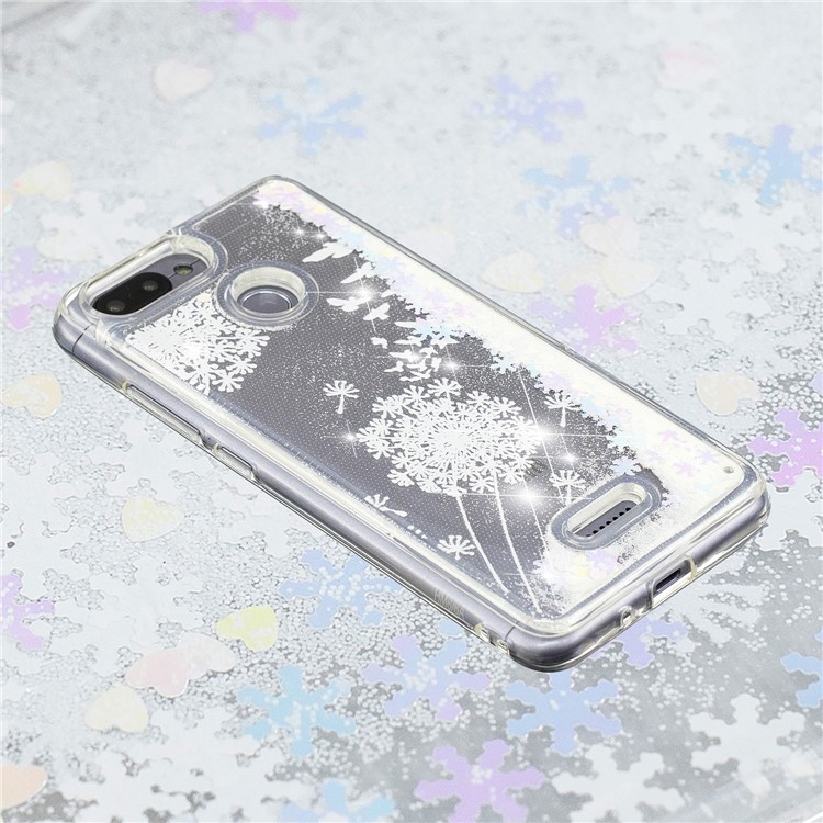 Dynamic Glitter Powder Sequins Patterned TPU Accessory Case for Xiaomi Redmi 6 (Dual Camera: 12MP+5MP) - White Birds-5