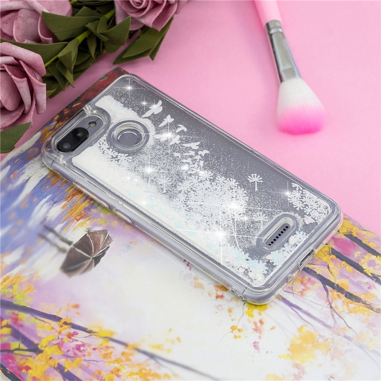 Dynamic Glitter Powder Sequins Patterned TPU Accessory Case for Xiaomi Redmi 6 (Dual Camera: 12MP+5MP) - White Birds-8