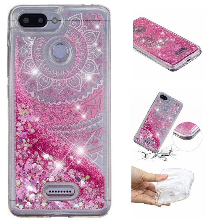 Couverture D'accessoires En TPU À Motifs De Paillettes De Poudre Dynamique Pour Xiaomi Redmi 6 (double Caméra: 12MP + 5MP) - Mandala-1