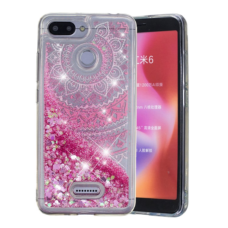 Couverture D'accessoires En TPU À Motifs De Paillettes De Poudre Dynamique Pour Xiaomi Redmi 6 (double Caméra: 12MP + 5MP) - Mandala-2