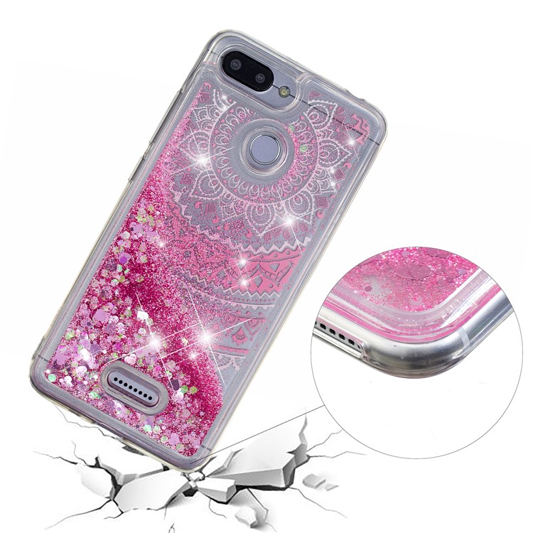 Couverture D'accessoires En TPU À Motifs De Paillettes De Poudre Dynamique Pour Xiaomi Redmi 6 (double Caméra: 12MP + 5MP) - Mandala-3