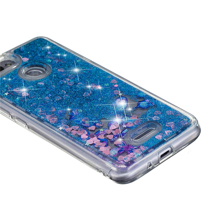 Dynamic Glitter Powder Sequins Patterned TPU Accessory Casing for Xiaomi Redmi 6 (Dual Camera: 12MP+5MP) - Blue Butterfly-6