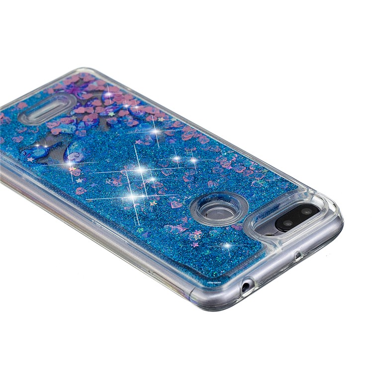 Dynamic Glitter Powder Sequins Patterned TPU Accessory Casing for Xiaomi Redmi 6 (Dual Camera: 12MP+5MP) - Blue Butterfly-7