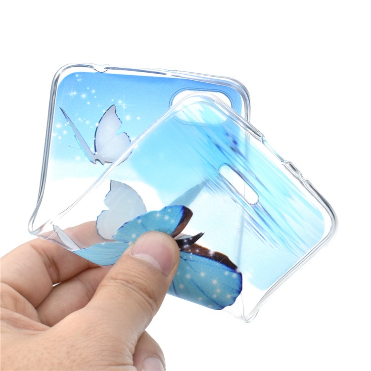 Pattern Printing Embossed TPU Back Case for Xiaomi Redmi 6A - Blue Butterfly-5