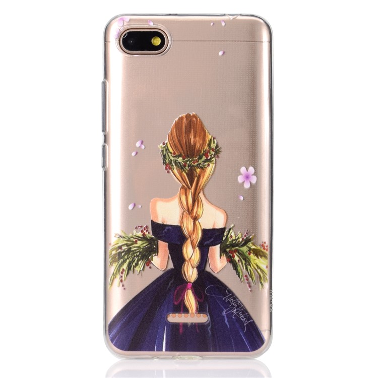 Pattern Printing Embossed TPU Shell Case for Xiaomi Redmi 6A - Charming Girl-2
