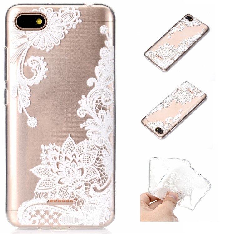 Pattern Printing Embossed TPU Phone Case for Xiaomi Redmi 6A - Elegant Flower-1