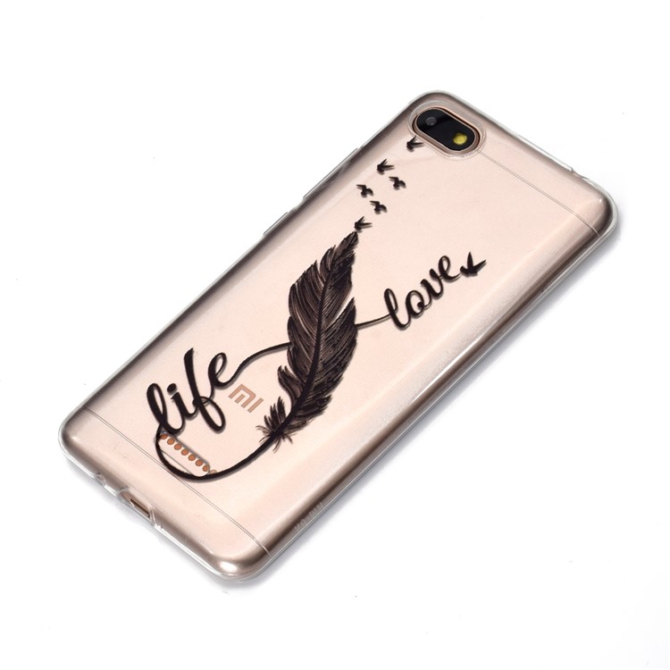 Pattern Printing Embossed TPU Cover for Xiaomi Redmi 6A - Black Quill Pen-3