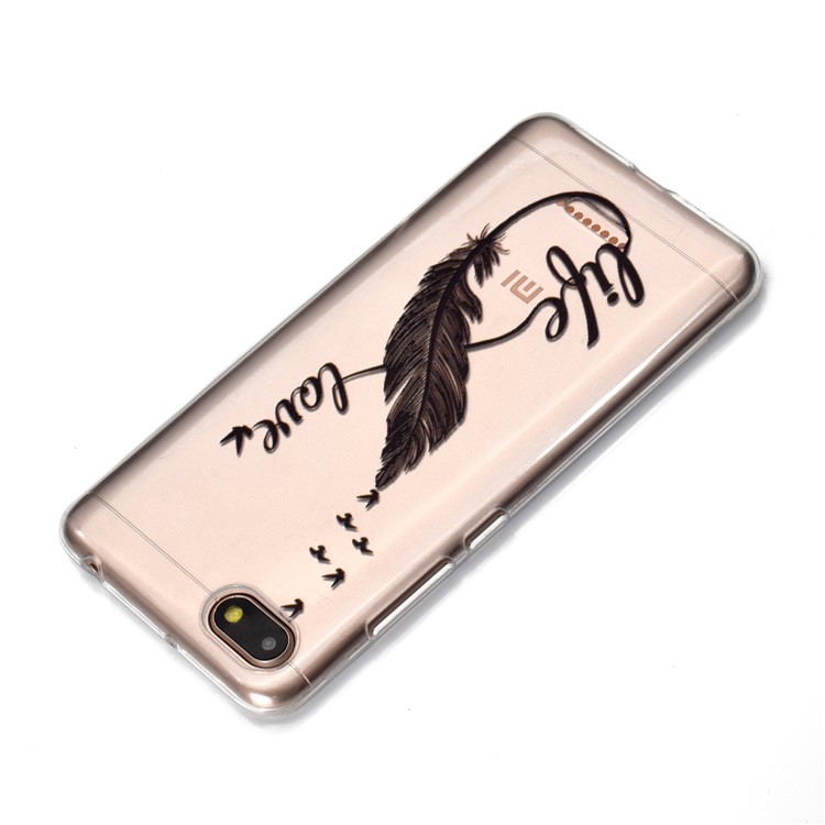 Pattern Printing Embossed TPU Cover for Xiaomi Redmi 6A - Black Quill Pen-4