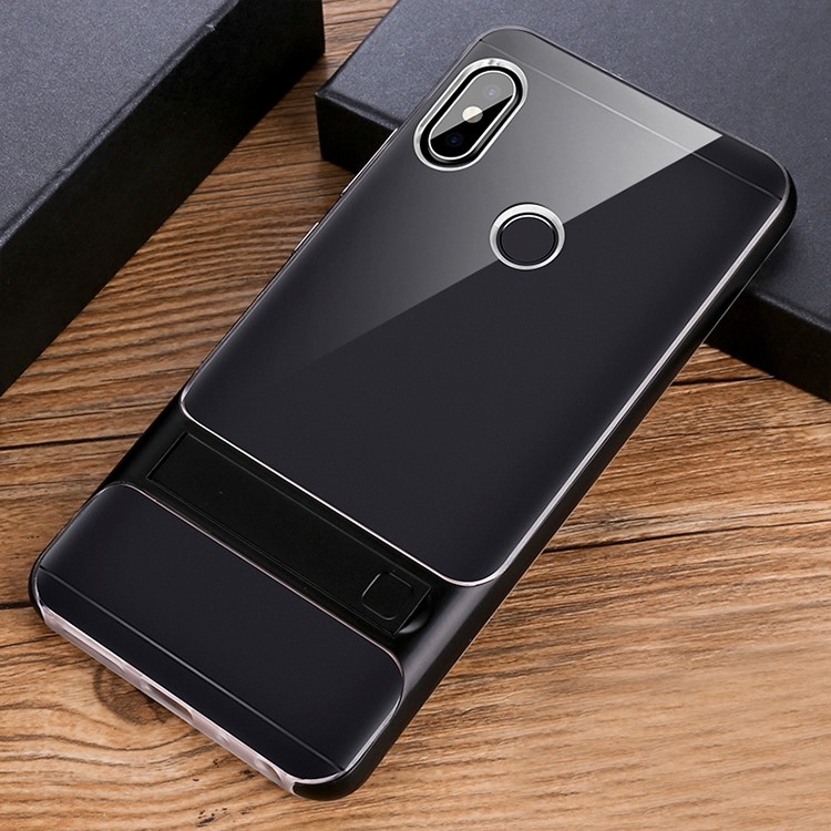 ELEGANCE TPU Plastic Hybrid Phone Case with Kickstand for Xiaomi Redmi Note 5 Pro (Dual Camera) / Redmi Note 5 (China) - Black-2