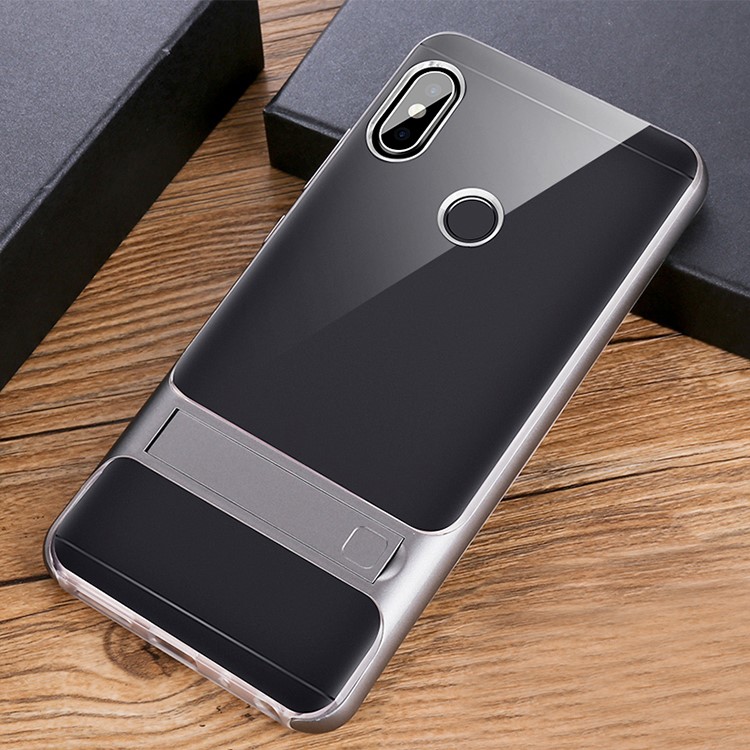ELEGANCE TPU Plastic Hybrid Phone Casing with Kickstand for Xiaomi Redmi Note 5 Pro (Dual Camera) / Redmi Note 5 (China) - Grey-2