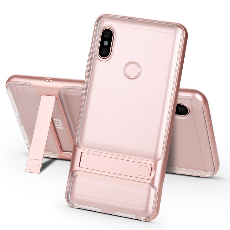 ELEGANCE TPU Plastic Hybrid Phone Shell with Kickstand for Xiaomi Redmi Note 5 Pro (Dual Camera) / Redmi Note 5 (China) - Rose Gold-1