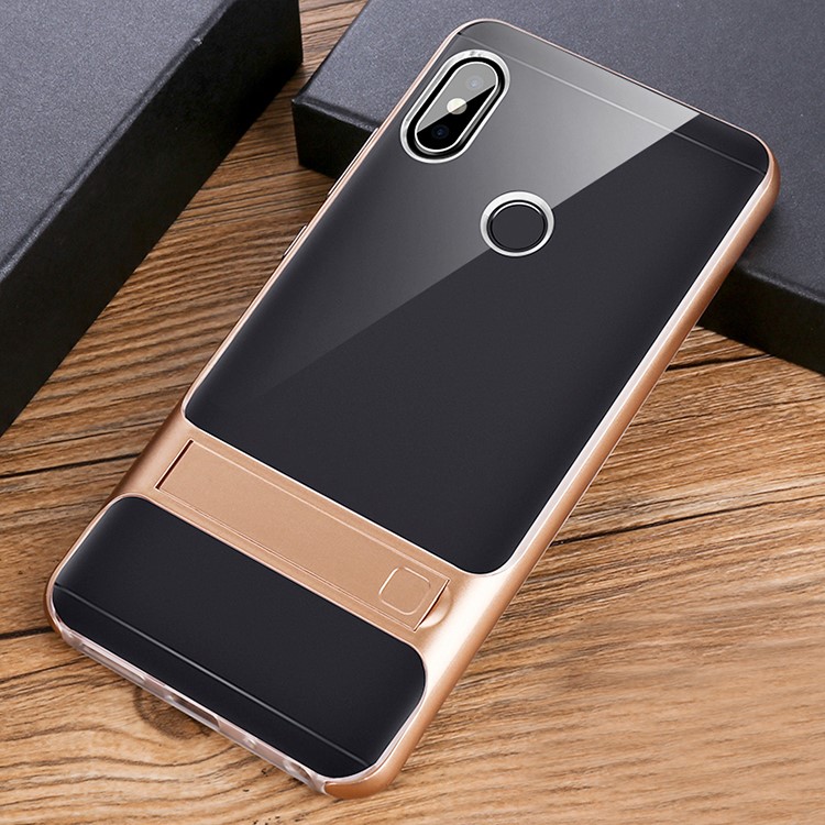 ELEGANCE TPU Plastic Hybrid Mobile Case with Kickstand for Xiaomi Redmi Note 5 Pro (Dual Camera) / Redmi Note 5 (China) - Gold-2
