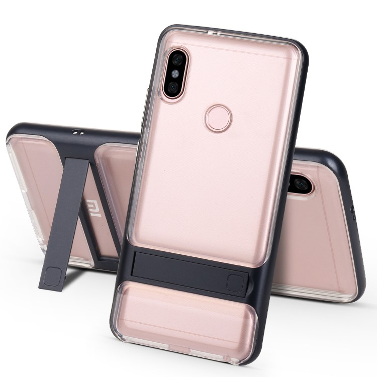 ELEGANCE TPU Plastic Hybrid Mobile Cover with Kickstand for Xiaomi Redmi Note 5 Pro (Dual Camera) / Redmi Note 5 (China) - Blue-1