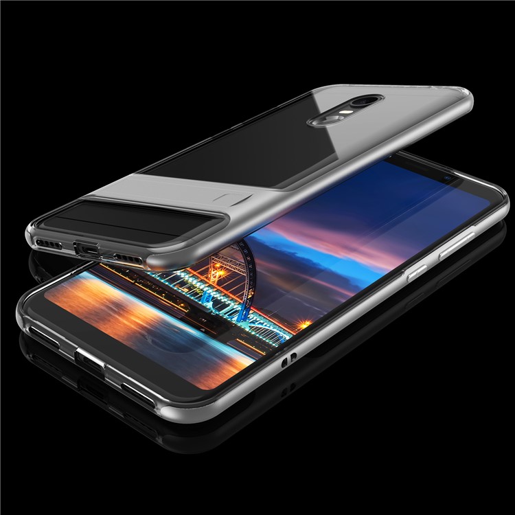 ELEGANCE TPU Plastic Hybrid Phone Cover with Kickstand for Xiaomi Redmi Note 5 (Single Camera) / Redmi 5 Plus (China) - Grey-2