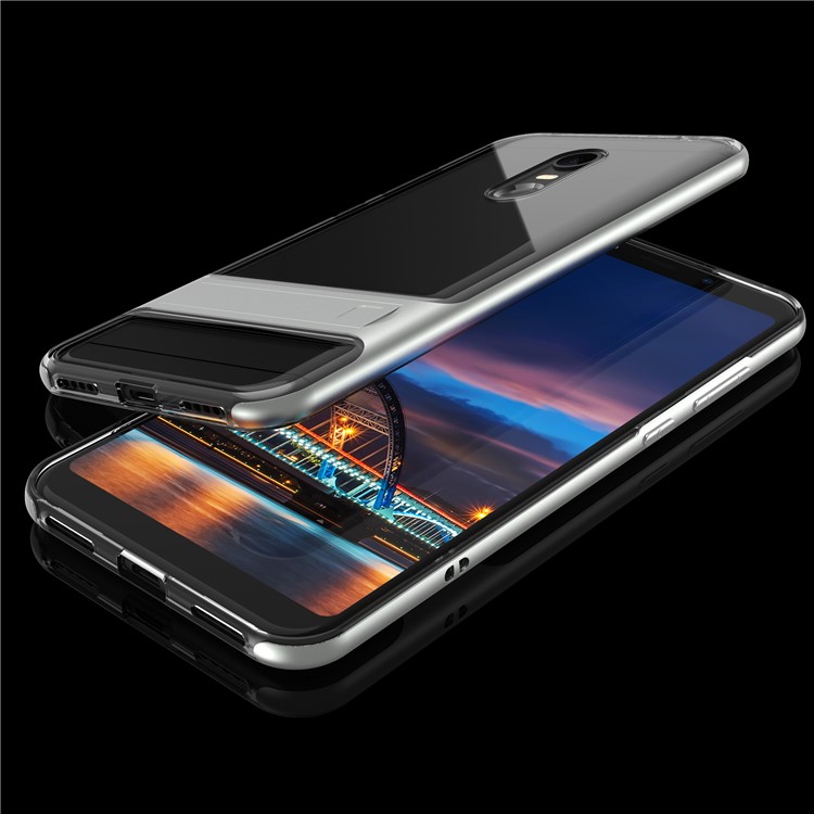 ELEGANCE TPU Plastic Hybrid Phone Casing with Kickstand for Xiaomi Redmi Note 5 (Single Camera) / Redmi 5 Plus (China) - Silver-2