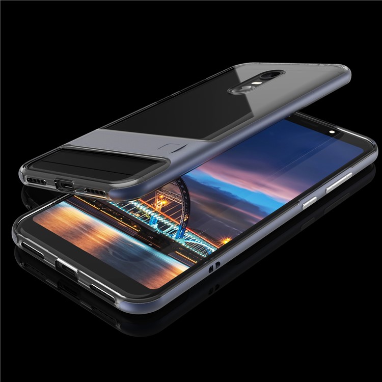 ELEGANCE TPU Plastic Hybrid Mobile Cover with Kickstand for Xiaomi Redmi Note 5 (Single Camera) / Redmi 5 Plus (China) - Dark Blue-2