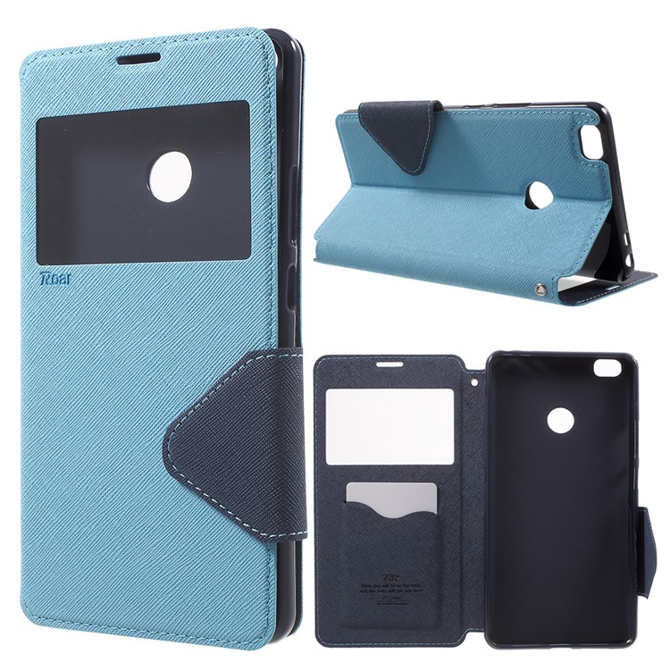 ROAR View Window Leather Card Holder Cover for Xiaomi Mi Max - Baby Blue-1