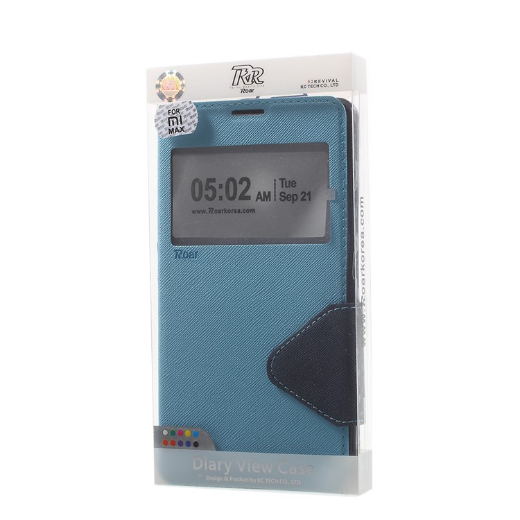 ROAR View Window Leather Card Holder Cover for Xiaomi Mi Max - Baby Blue-9