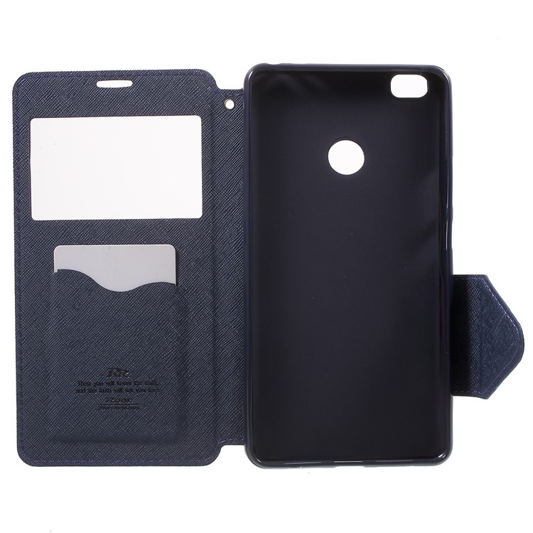 ROAR View Window Leather Card Holder Cover with Stand for Xiaomi Mi Max - Purple-4