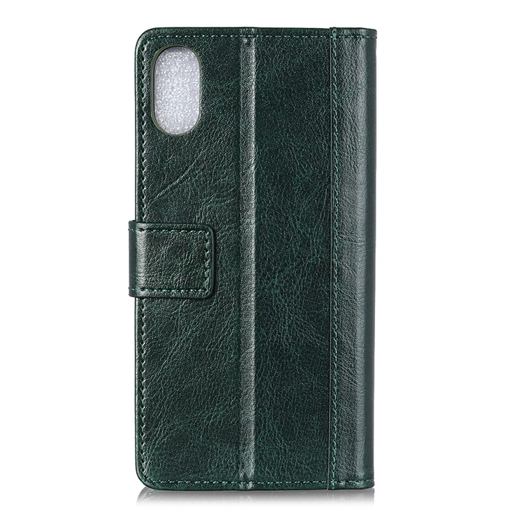 Rivet Decorated Crazy Horse Leather Wallet Shell Case for Xiaomi Mi 8 Pro - Blackish Green-3