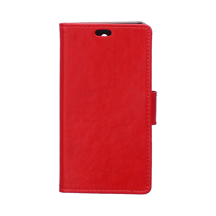 Crazy Horse Texture Wallet Leather Mobile Phone Shell for Xiaomi Mi 8 Pro - Red-1