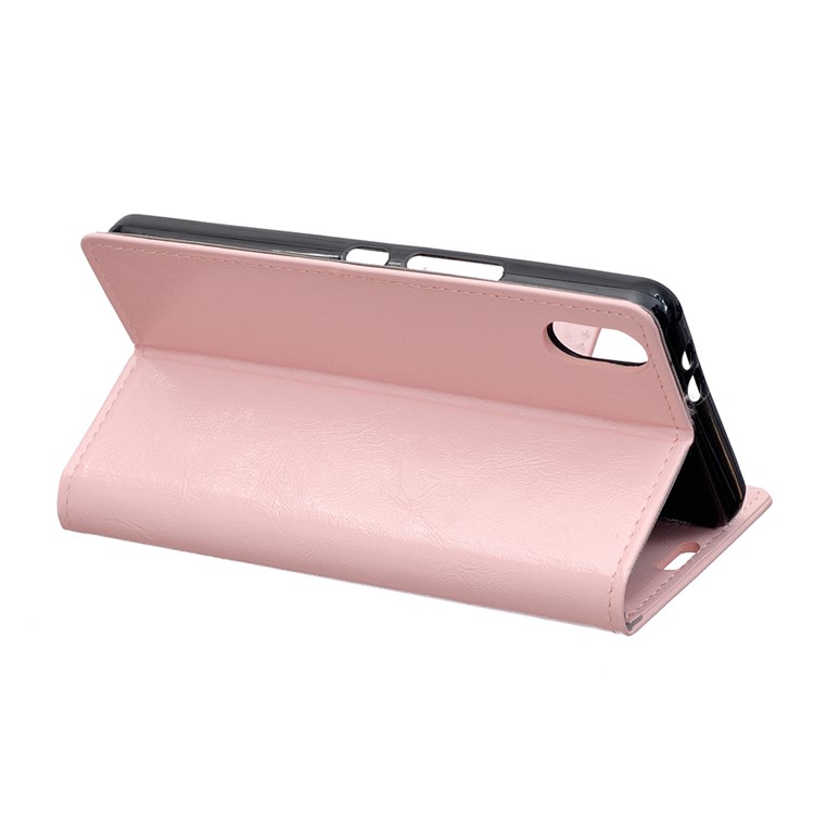 Crazy Horse Texture Wallet Leather Magnetic Flip Case for Xiaomi Mi 8 Pro - Pink-3