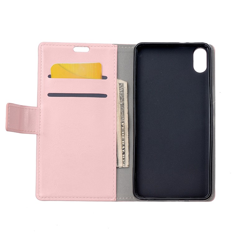Crazy Horse Texture Wallet Leather Magnetic Flip Case for Xiaomi Mi 8 Pro - Pink-4