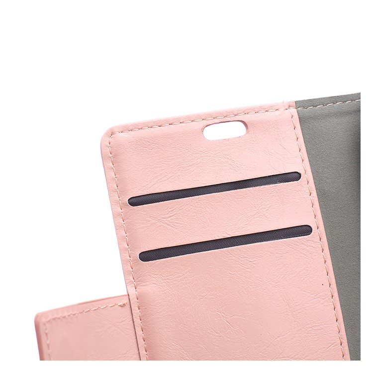 Crazy Horse Texture Wallet Leather Magnetic Flip Case for Xiaomi Mi 8 Pro - Pink-5