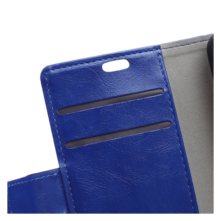 Crazy Horse Texture Wallet Leather Protector Cover for Xiaomi Mi 8 Pro - Blue-5