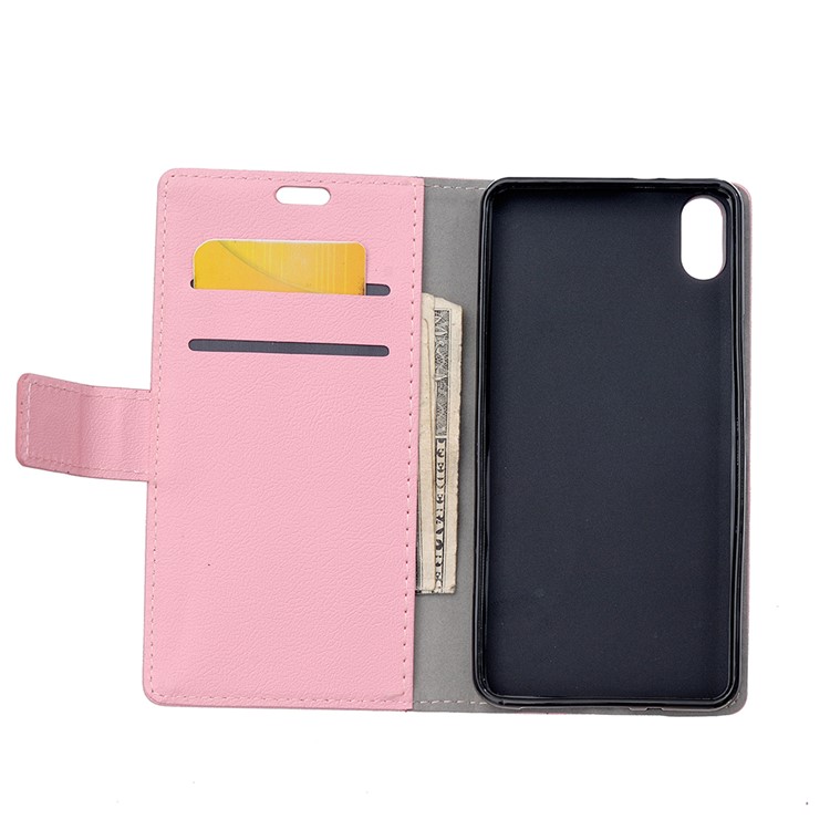 Wallet Stand Flip Leather Phone Case for Xiaomi Mi 8 Pro - Pink-4
