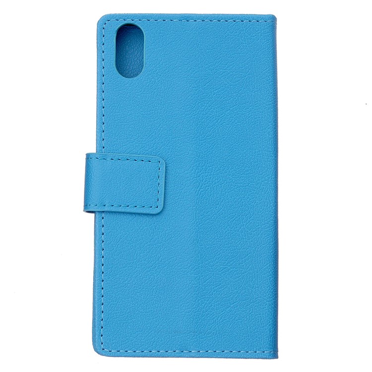 Wallet Stand Protective Leather Phone Cover for Xiaomi Mi 8 Pro - Blue-3