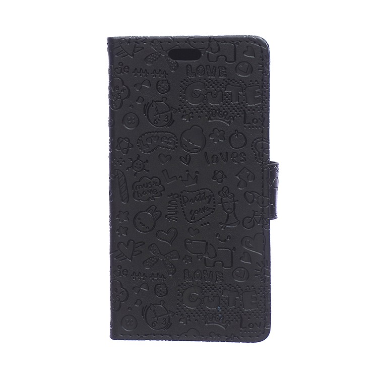 Cartoon Graffiti Wallet Leather Stand Phone Case for Xiaomi Mi 8 Pro - Black-2