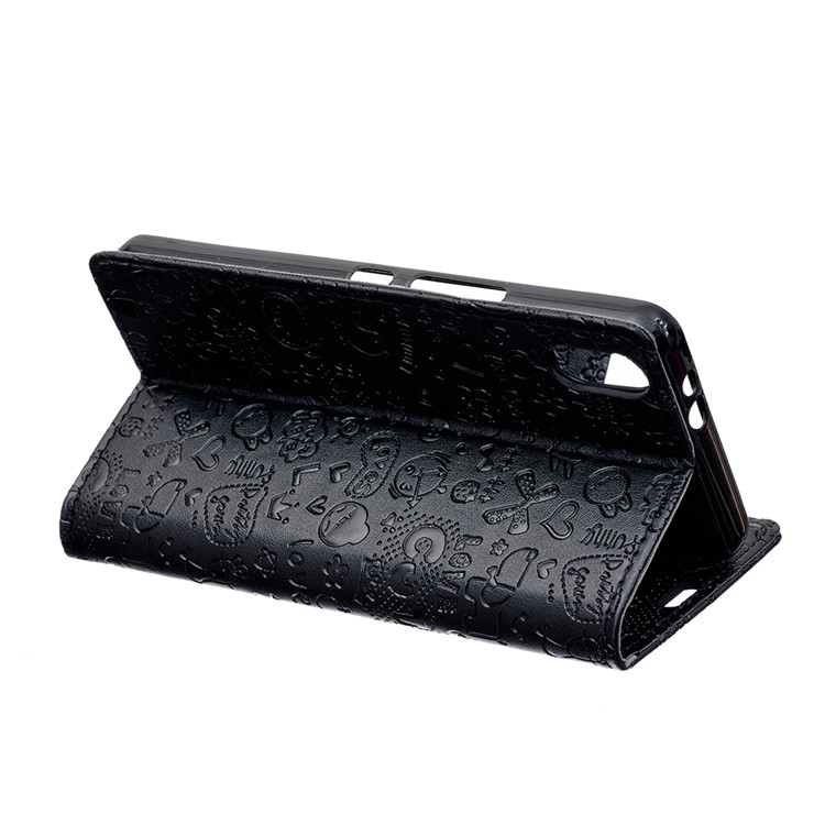 Cartoon Graffiti Wallet Leather Stand Phone Case for Xiaomi Mi 8 Pro - Black-4